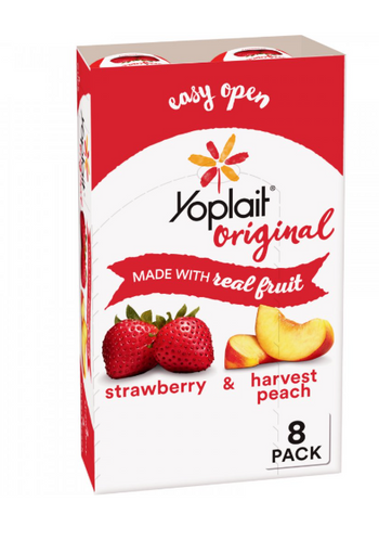 Yoplait Strawberry & Peach Yogurt (8-6oz) - Papaya Express